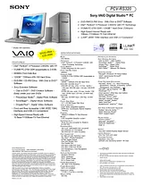 Sony PCV-RS320 Specification Guide
