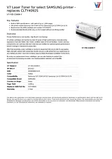 V7 Laser Toner for select SAMSUNG printer - replaces CLTY4092S V7-Y05-C0409-Y Ficha De Dados