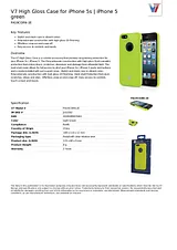 V7 High Gloss Case for iPhone 5s | iPhone 5 green PA19CGRN-2E Datenbogen