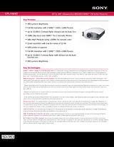 Sony VPL-VW40 Specification Guide