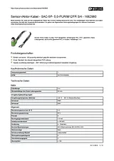Phoenix Contact Sensor/Actuator cable SAC-5P- 5,0-PUR/M12FR SH 1682980 1682980 Data Sheet