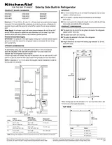 KitchenAid 30 Cu. Ft. 48-Inch Width Built-In Side-by-Side Refrigerator Ilustrações Dimensionais