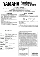 Yamaha PSS-80 User Guide