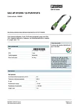Phoenix Contact Sensor/Actuator cable SAC-4P-M12MS/ 1,0-PUR/M12FS 1699850 1699850 Data Sheet