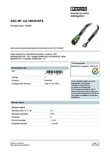 Phoenix Contact Sensor/Actuator cable SAC-4P- 2,0-186/M12FS 1509487 1509487 Data Sheet