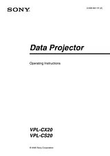 Sony VPL-CS20 Справочник Пользователя