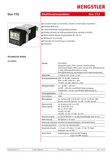 Hengstler tico 772 Multifunctional counter tico 772 24 V/AC 1R Assembly dimensions 45 x 45 mm 0772111 Ficha De Dados