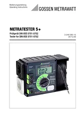Gossen Metrawatt METRATESTER 5+VDE-tester DIN VDE 0701 part 1 - 240, DIN VDE 0702. M 700 D Manual De Usuario