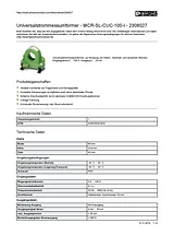 Phoenix Contact Universal current transducer MCR-SL-CUC-100-I 2308027 2308027 Data Sheet