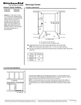 KitchenAid 24" Stainless Steel Beverage Center with SatinGlide® Metal-Front Racks Ilustrações Dimensionais