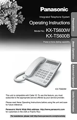 Panasonic KX-TS600W, White KX-TS600W Manual De Usuario