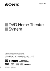 Sony DAV-HDX475 Справочник Пользователя