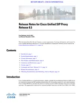 Cisco Cisco Unified SIP Proxy Software 8.5 Release Notes