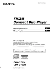 Sony CDX-20W Справочник Пользователя