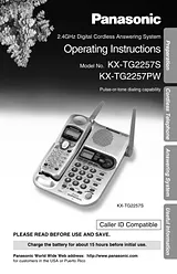 Panasonic KX-TG2257S Справочник Пользователя