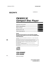 Sony CDX-S2000C Справочник Пользователя