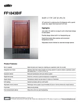 Summit FF1843BIF Specification Sheet