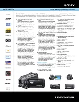 Sony HDR-XR520V Guide De Spécification