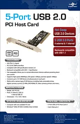 Vantec USB 2.0, 5 ports, PCI UGT-PC210 Листовка