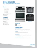 Samsung NX58H5600SS/AA Hoja De Especificaciones