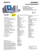 Sony PCV-RX550 Guide De Spécification
