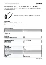 Phoenix Contact Sensor/Actuator cable SAC-3P-10,0-PUR/C-1L-Z 1435564 1435564 Data Sheet