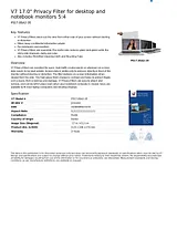 V7 17.0" Privacy Filter  for desktop and notebook monitors 5:4 PS17.0SA2-2E Leaflet