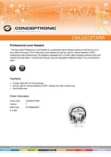 Conceptronic Professional Level Headset 1208012 Справочник Пользователя