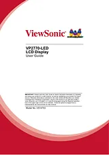 Viewsonic VP2770-LED 사용자 설명서