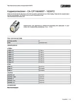 Phoenix Contact CA-12P1N8A9007 Silver 1620072 数据表