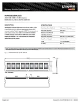 Kingston Technology 2GB DDR2 DIMM KVR533D2E4K2/2G Data Sheet
