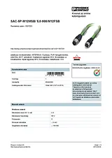Phoenix Contact Bus system cable SAC-5P-M12MSB/ 5,0-900/M12FSB 1507201 1507201 Data Sheet