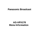 Panasonic AG-HPX170 Справочник Пользователя