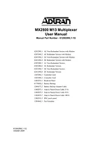Adtran MX2800 M13 User Manual