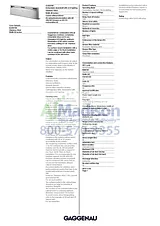 Gaggenau AL400791 Specification Sheet