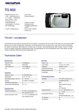 Olympus TG-850 V104150BE000 データシート