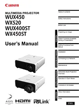Canon REALiS WUX400ST Pro AV Manuel D'Instructions