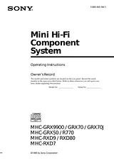 Sony MHC-GRX50 Manual Do Utilizador