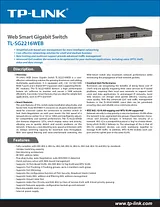 TP-LINK 16-Port Gigabit Web Smart Switch  with 2 Combo SFP Slots TL-SG2216WEB Справочник Пользователя