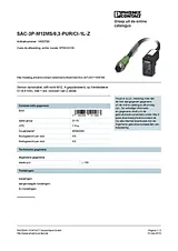 Phoenix Contact Sensor/Actuator cable SAC-3P-M12MS/0,3-PUR/CI-1L-Z 1400780 1400780 Data Sheet