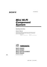 Sony MHC-GN900 Manuel D’Utilisation