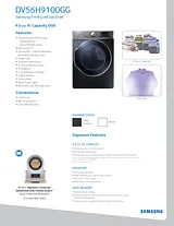 Samsung DV56H9100EW/A2 Foglio Delle Specifiche