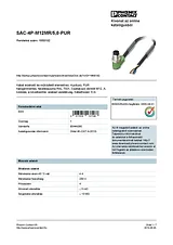 Phoenix Contact Sensor/Actuator cable SAC-4P-M12MR/5,0-PUR 1668182 1668182 Data Sheet