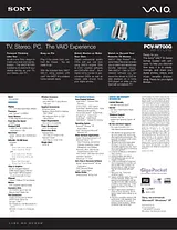 Sony PCV-W700G Guide De Spécification