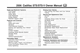 Cadillac 2006 sts-v User Manual