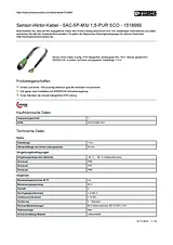 Phoenix Contact Sensor/Actuator cable SAC-5P-MS/ 1,5-PUR SCO 1518960 1518960 Data Sheet