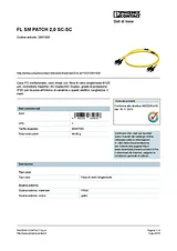 Phoenix Contact FO patch cable FL SM PATCH 2,0 SC-SC Yellow 2901830 Ficha De Dados