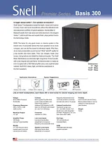 Snell Acoustics basis 300 Manuel D’Utilisation