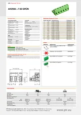 Ptr 50960100021D 10-Way PCB Screw Connector 7,62mm 12A Green 50960100021D Datenbogen