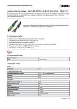 Phoenix Contact Sensor/Actuator cable SAC-4P-MST/ 5,0-PUR SH SCO 1424122 1424122 Data Sheet